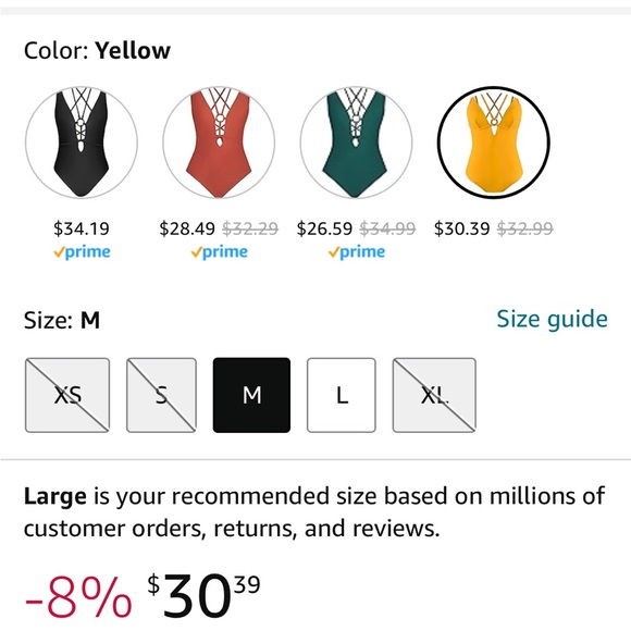 CUPSHE Women One Piece Swimsuits O Ring Yellow Strappy Lace Up Monokini NWT - Picture 10 of 10